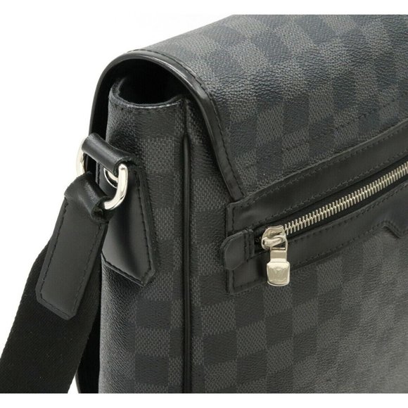 Daniel MM Damier Graphite Leather Black Crossbody Bag - Picture 7 of 8